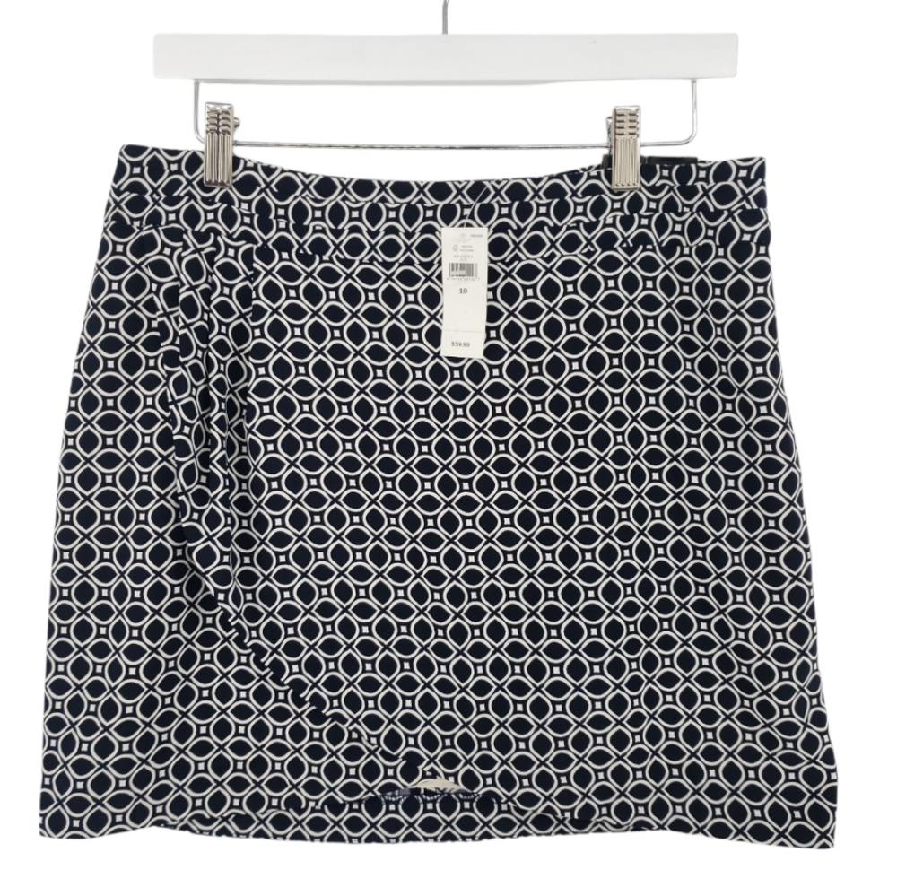 Banana Republic NWT Faux Wrap Skirt Size 10 in Blue Black Fully Lined